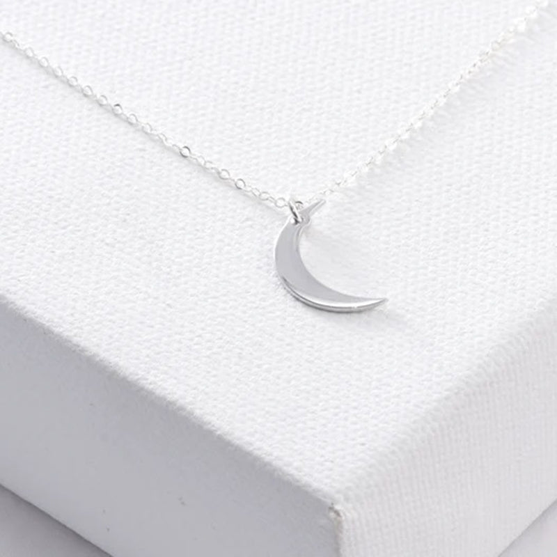 Lauren Crescent Moon Necklace Necklaces Claire & Clara Silver 