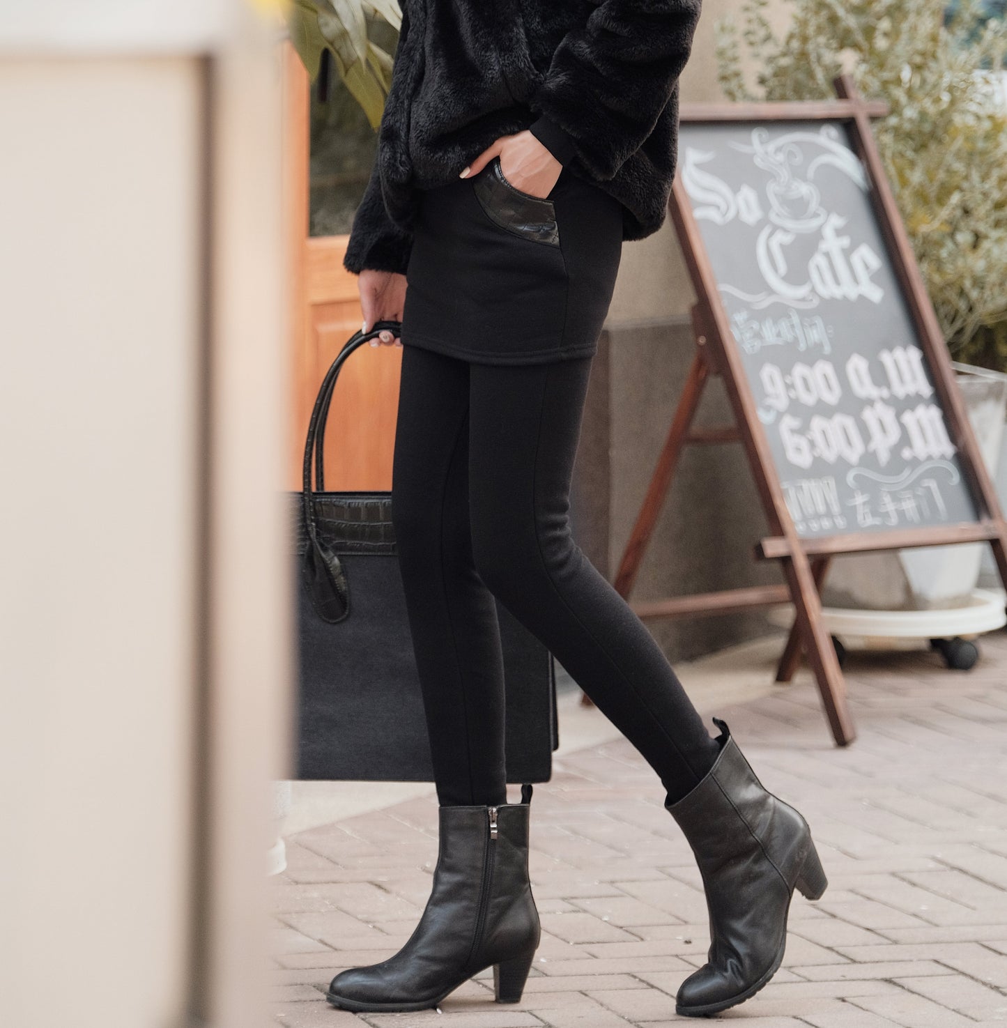 Leather Pocket Winter Warm Thicken Skirt Leggings Bottoms > Leggings > Warm Leggings > Winter Leggings > Leggings for Women > Best Leggings for Women > Thick Leggings > Skirt with Pocket > Skirt Leggings > Winter Skirt Claire & Clara 