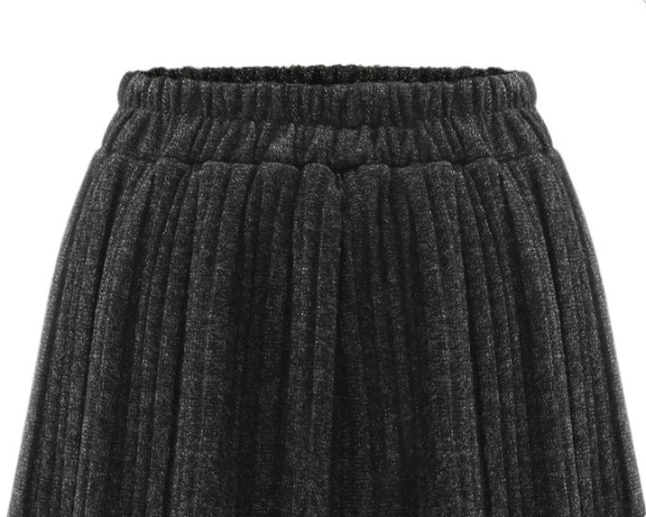 Leona Thicken Fleece Wide-Leg Knitted Leggings Bottoms > Leggings > Fleece Leggings > Fleece- lined Leggings > Leggings for Women > Best Leggings for Women > Thick Leggings > Skirt Leggings > Winter Skirt > Wide-Leg Leggings > Knitted Leggings Claire & Clara 