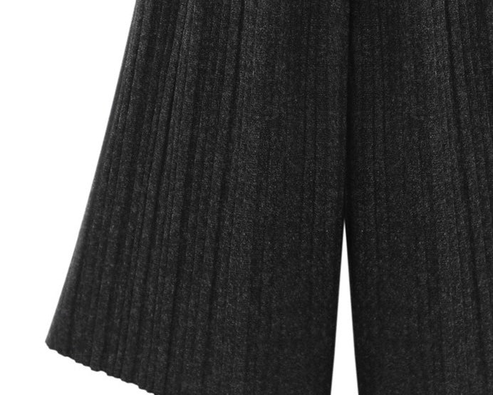 Leona Thicken Fleece Wide-Leg Knitted Leggings Bottoms > Leggings > Fleece Leggings > Fleece- lined Leggings > Leggings for Women > Best Leggings for Women > Thick Leggings > Skirt Leggings > Winter Skirt > Wide-Leg Leggings > Knitted Leggings Claire & Clara 