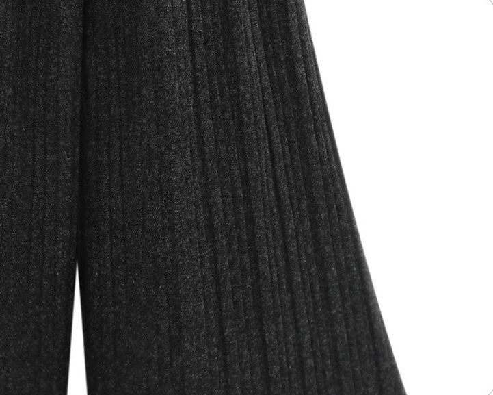 Leona Thicken Fleece Wide-Leg Knitted Leggings Bottoms > Leggings > Fleece Leggings > Fleece- lined Leggings > Leggings for Women > Best Leggings for Women > Thick Leggings > Skirt Leggings > Winter Skirt > Wide-Leg Leggings > Knitted Leggings Claire & Clara 