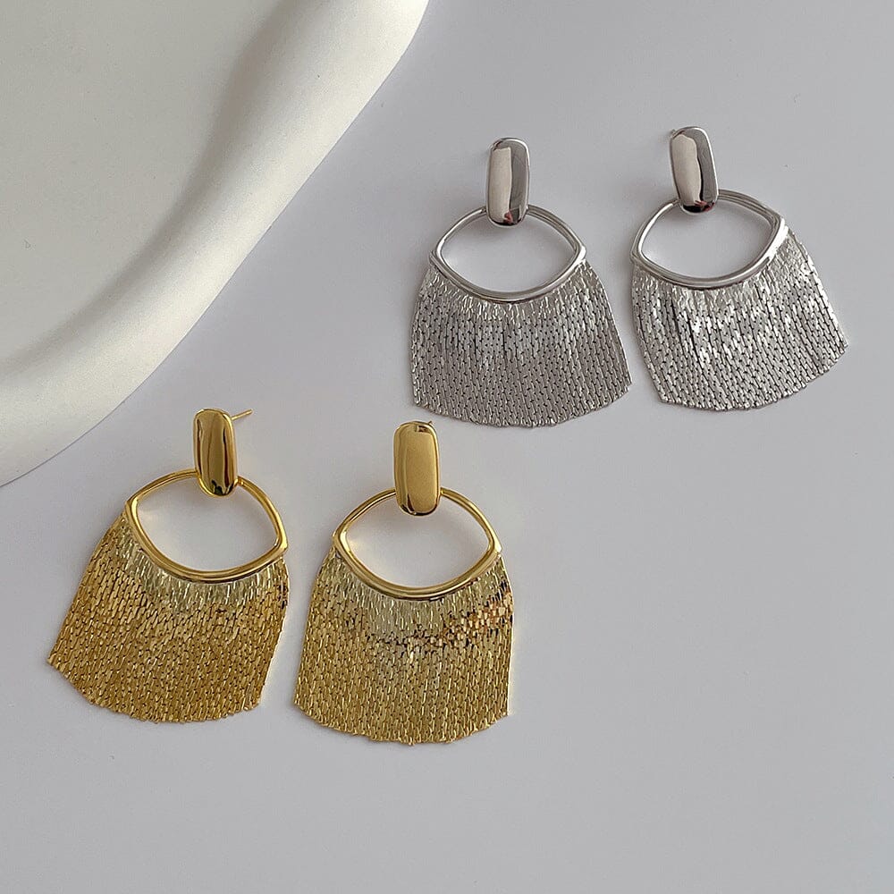 Line Tassel Metal Stud Earrings Earrings Claire & Clara 