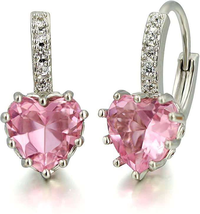 Love Heart Diamond Earrings Earrings Claire & Clara 