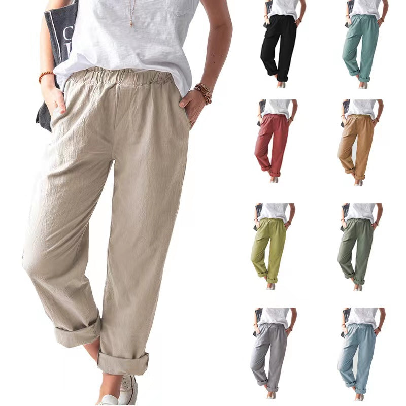 Lulu Basic High Waist Straight Pants Bottoms Claire & Clara 