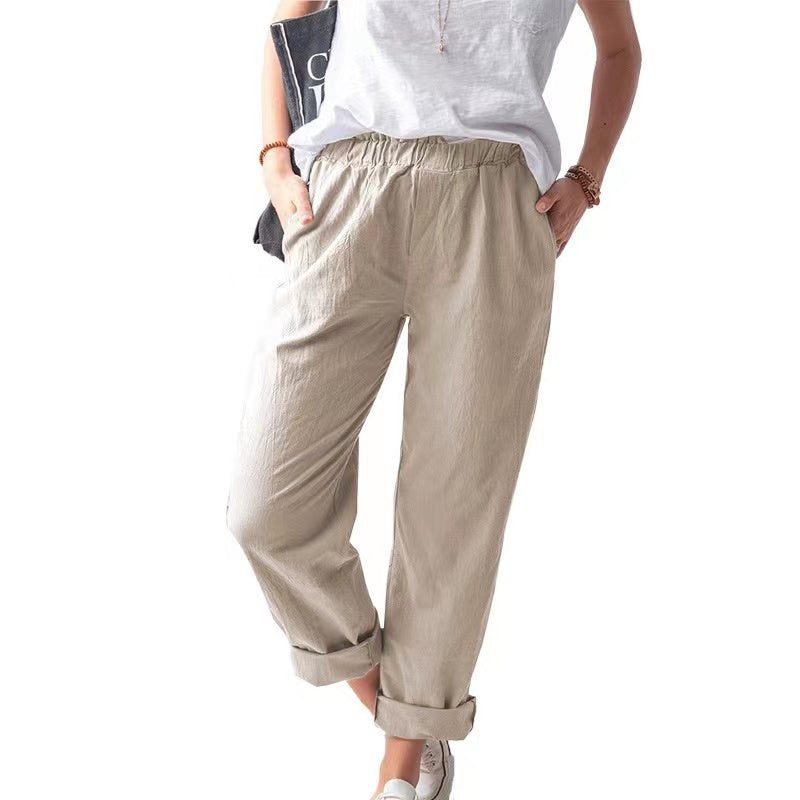 Lulu Basic High Waist Straight Pants Bottoms Claire & Clara Khaki US 4 