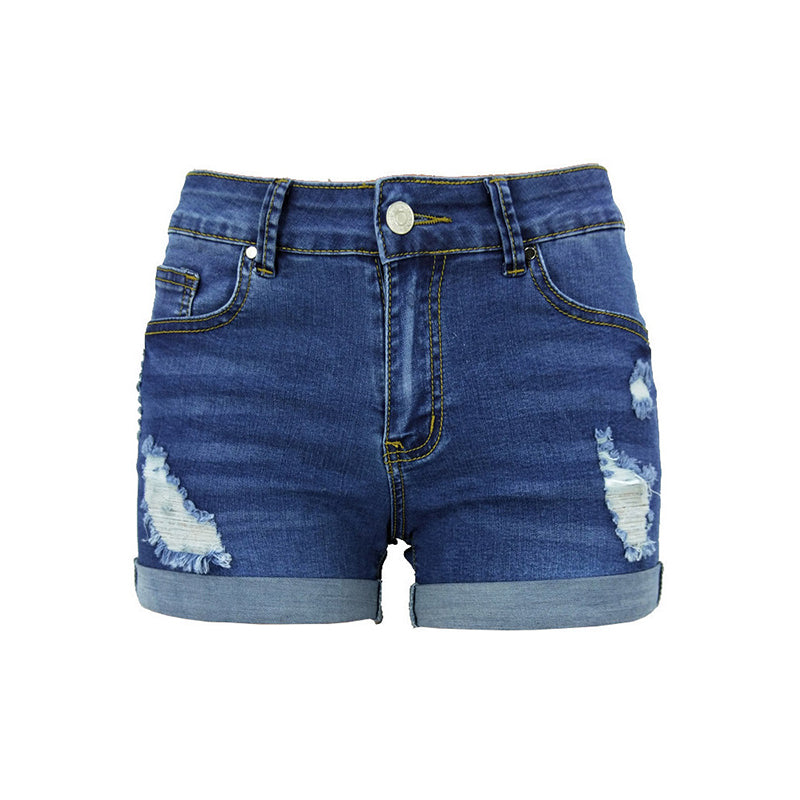 Mid Waist Stretchy Denim Short Jeans Shorts Claire & Clara 