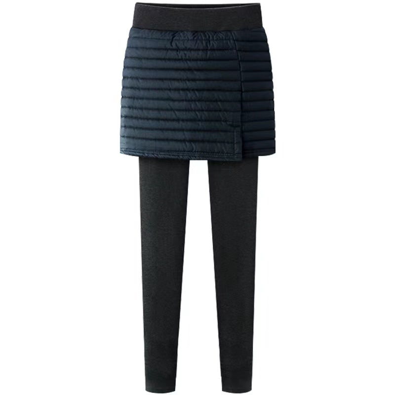 Padded & Fleece Winter Warm Skirt Leggings Bottoms > Leggings > Fleece Leggings > Fleece- lined Leggings > Leggings for Women > Best Leggings for Women > Thick Leggings > Skirt Leggings > Winter Skirt > Wide-Leg Leggings > Knitted Leggings Claire & Clara Navy US 4 