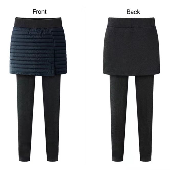 Padded & Fleece Winter Warm Skirt Leggings Bottoms > Leggings > Fleece Leggings > Fleece- lined Leggings > Leggings for Women > Best Leggings for Women > Thick Leggings > Skirt Leggings > Winter Skirt > Wide-Leg Leggings > Knitted Leggings Claire & Clara 