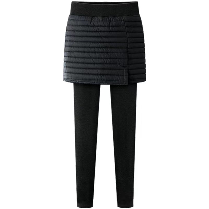 Padded & Fleece Winter Warm Skirt Leggings Bottoms > Leggings > Fleece Leggings > Fleece- lined Leggings > Leggings for Women > Best Leggings for Women > Thick Leggings > Skirt Leggings > Winter Skirt > Wide-Leg Leggings > Knitted Leggings Claire & Clara Black US 4 