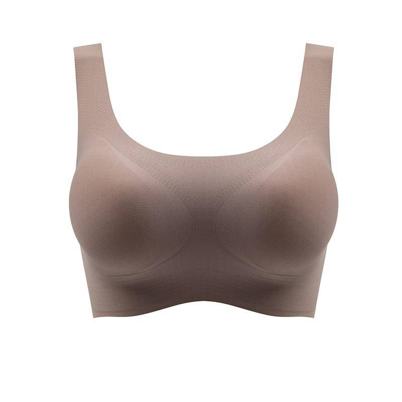 Pure Comfort Wireless Bra Lingerie > wireless bra > best wireless bra > wire free bras > wireless support bras > seamless bra Claire & Clara Medium Caramel 