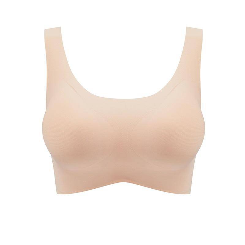 Pure Comfort Wireless Bra Lingerie > wireless bra > best wireless bra > wire free bras > wireless support bras > seamless bra Claire & Clara Medium Cream 