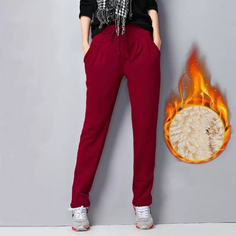 Rita Winter Warm Fleece-Lined Casual Pants Bottoms > Leggings > Warm Leggings > Winter Leggings > Fleece Leggings > Fleece- lined Leggings > Leggings for Women > Casual Pants for Women > Casual Pants Claire & Clara Wine US 2 