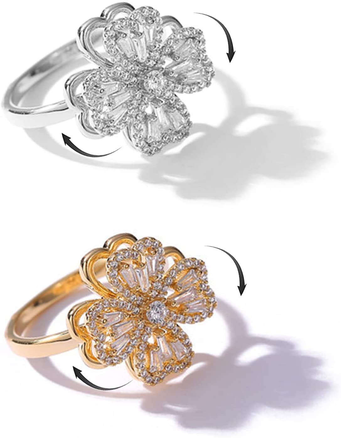 Rotatable Four-Leaf Clover Ring Rings Claire & Clara 