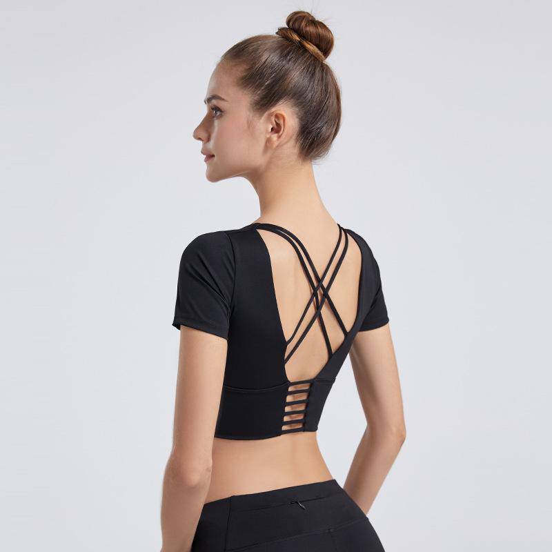 Sammy Cross Back Bra Top Activewear > workout clothes > workout clothes for women > plus size activewear > plus size workout clothes > women's activewear > gym clothes for women > women's athletic wear > women sportswear > crisscross bras Claire & Clara 