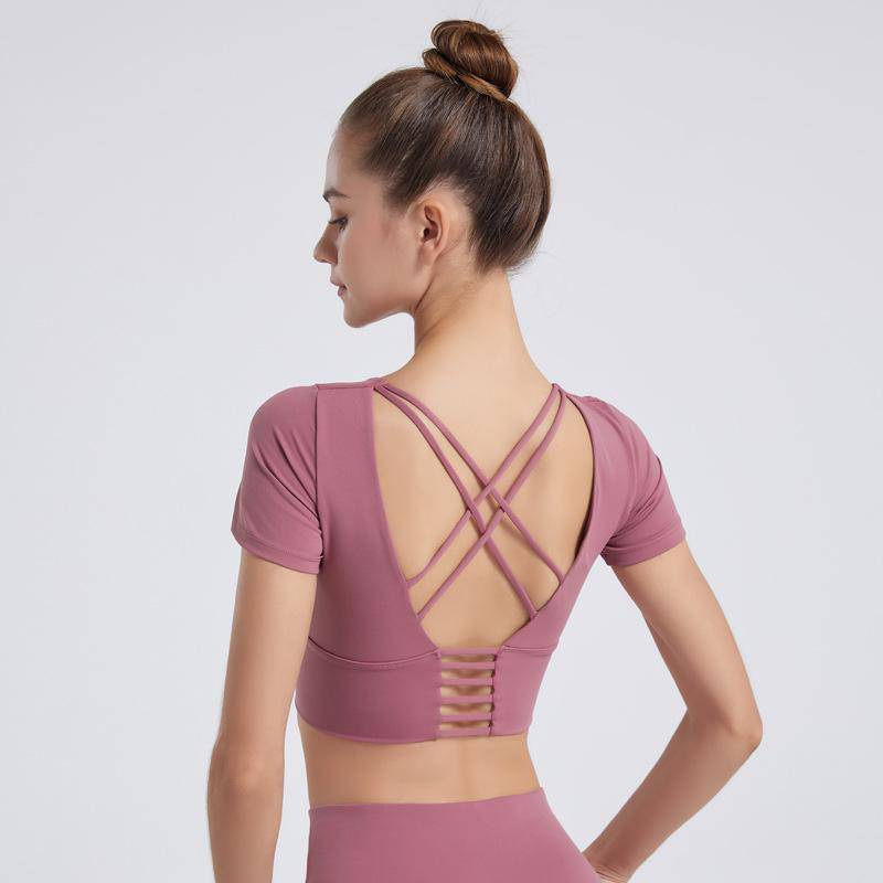 Sammy Cross Back Bra Top Activewear > workout clothes > workout clothes for women > plus size activewear > plus size workout clothes > women's activewear > gym clothes for women > women's athletic wear > women sportswear > crisscross bras Claire & Clara 