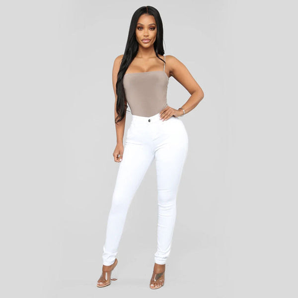 Woman wear white blank leggings mockup, isolated, clipping path. Women in  clear leggins template. Cloth pants design presentation. Sport pantaloons stretch  tights model wearing. Slim legs in apparel. Stock Photo | Adobe