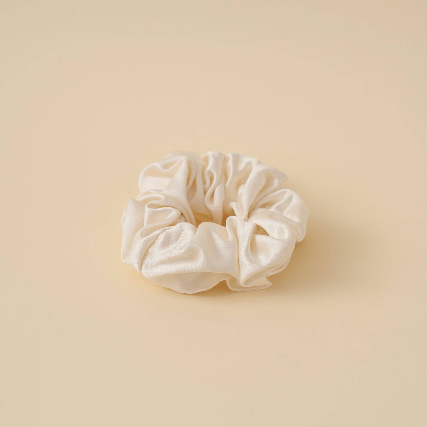 Satin Scrunchie Hair Tie Scrunchies > hair tie > hair accessories > hair scrunchies > satin scrunchies > cute scrunchies > best hair ties Claire & Clara Ivory 