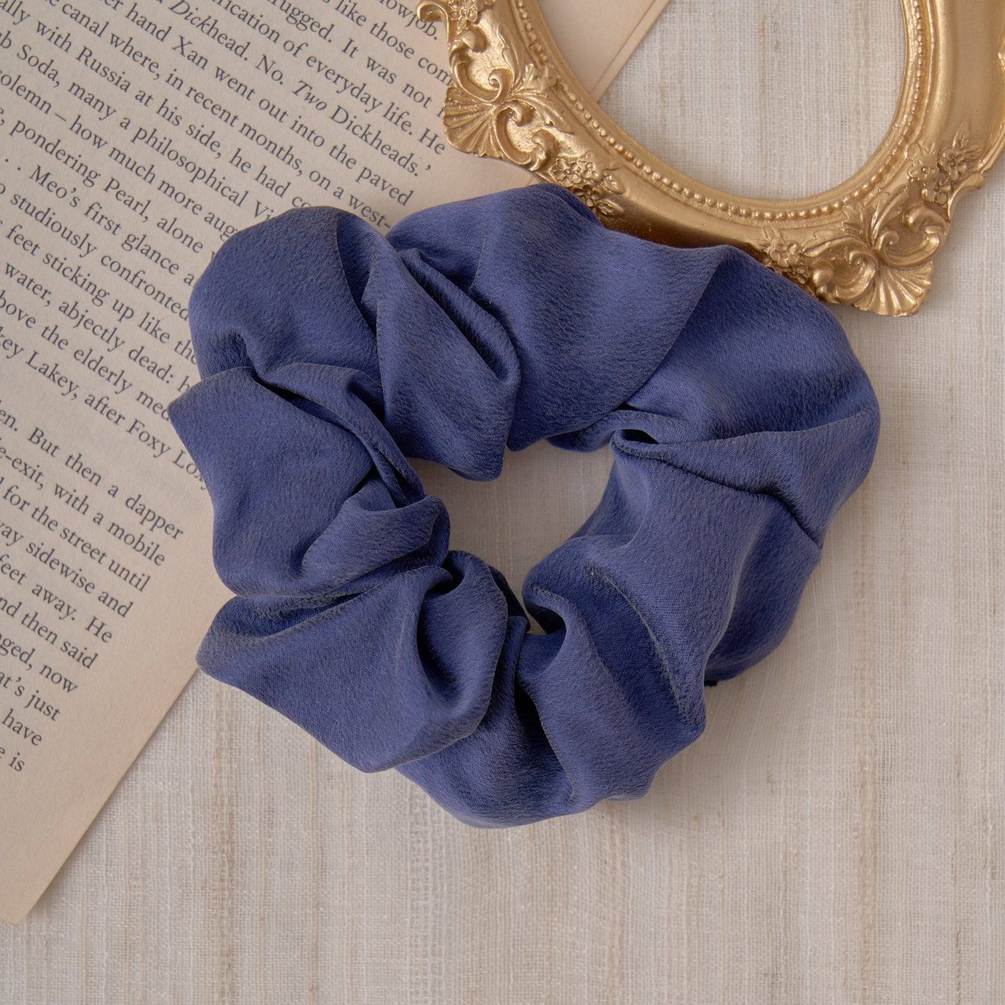 Silk Scrunchie Hair Tie Scrunchies > hair tie > hair accessories > hair scrunchies > silk scrunchies > silk hair ties Claire & Clara Navy 