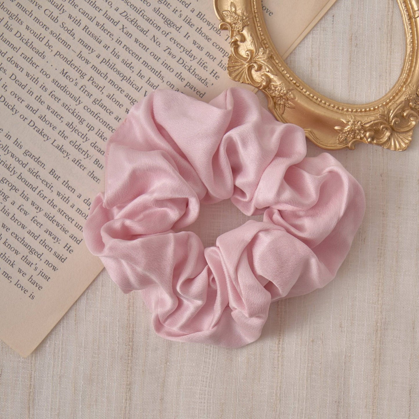 Silk Scrunchie Hair Tie Scrunchies > hair tie > hair accessories > hair scrunchies > silk scrunchies > silk hair ties Claire & Clara Pink 