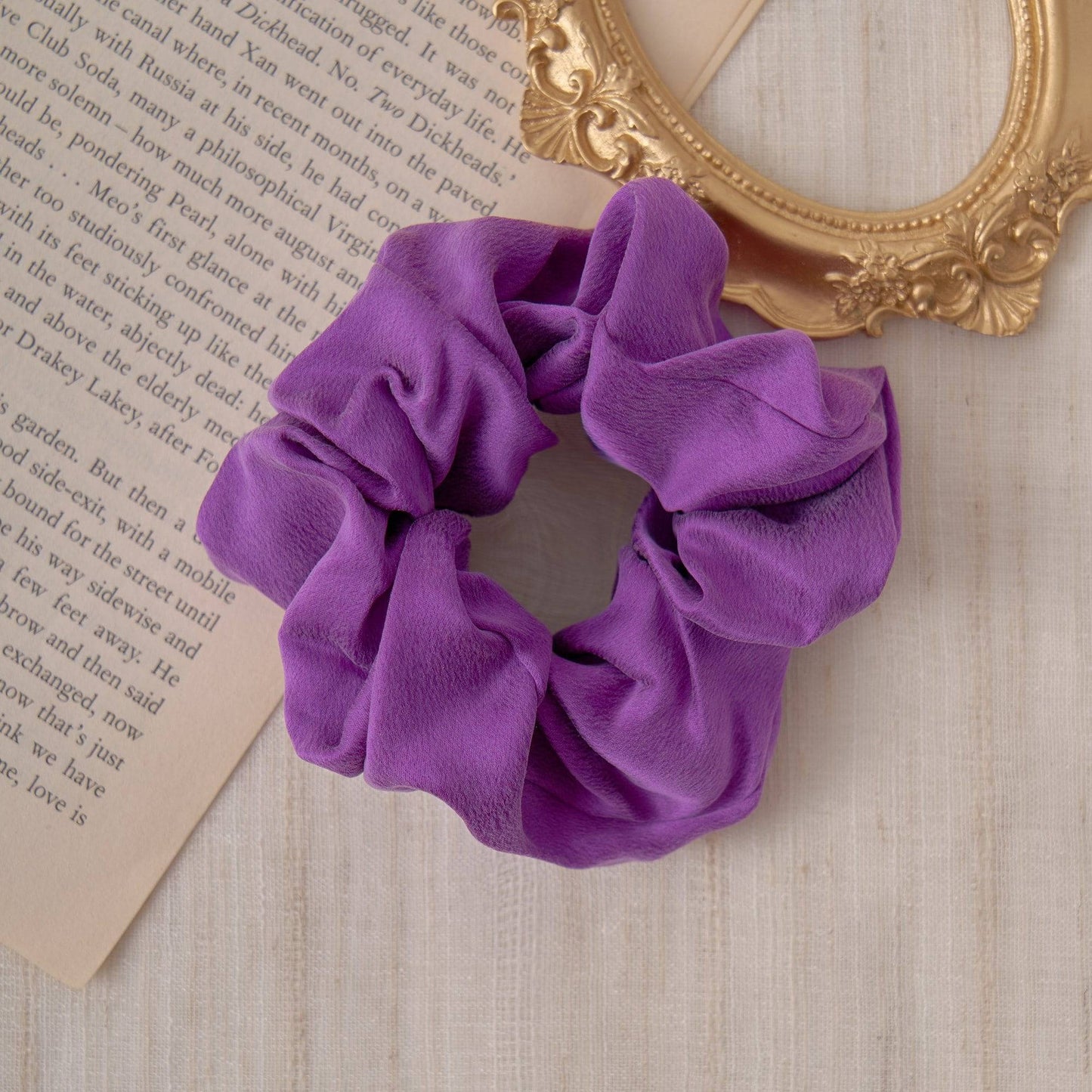 Silk Scrunchie Hair Tie Scrunchies > hair tie > hair accessories > hair scrunchies > silk scrunchies > silk hair ties Claire & Clara Violet 