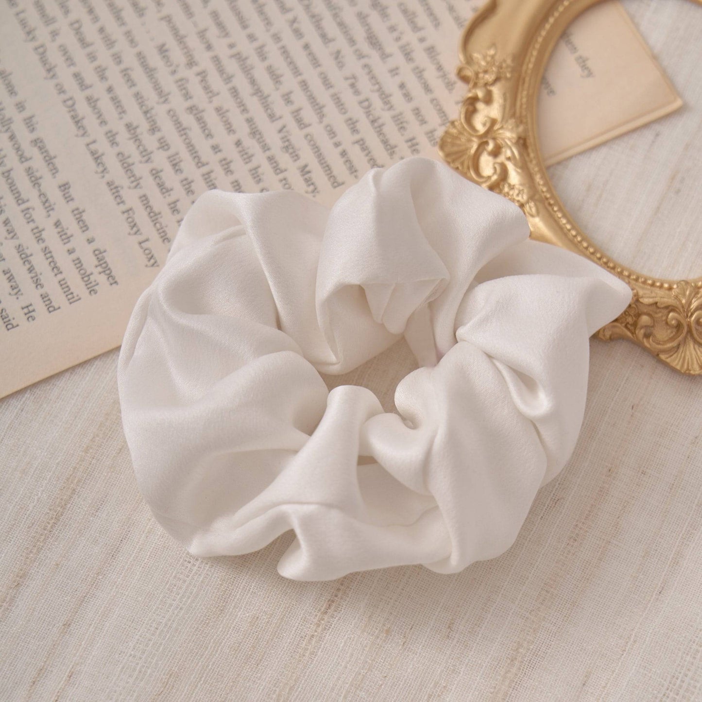 Silk Scrunchie Hair Tie Scrunchies > hair tie > hair accessories > hair scrunchies > silk scrunchies > silk hair ties Claire & Clara White 