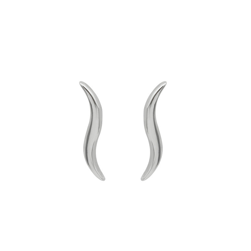 Simple Silver Wave Earrings Earrings Claire & Clara 