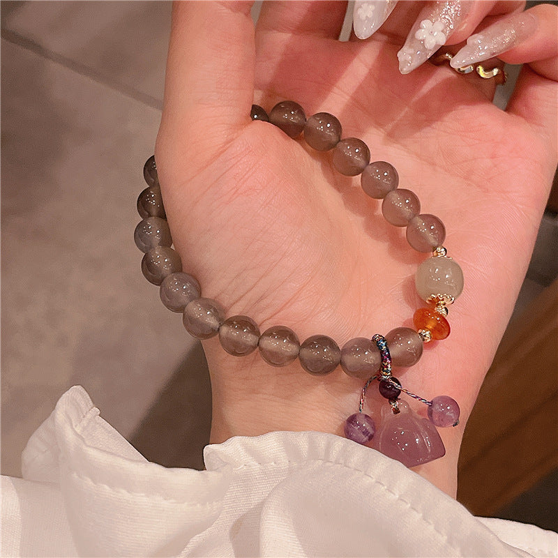 Smoky Grey Crystal Gemstone Bracelet Bracelets Claire & Clara 