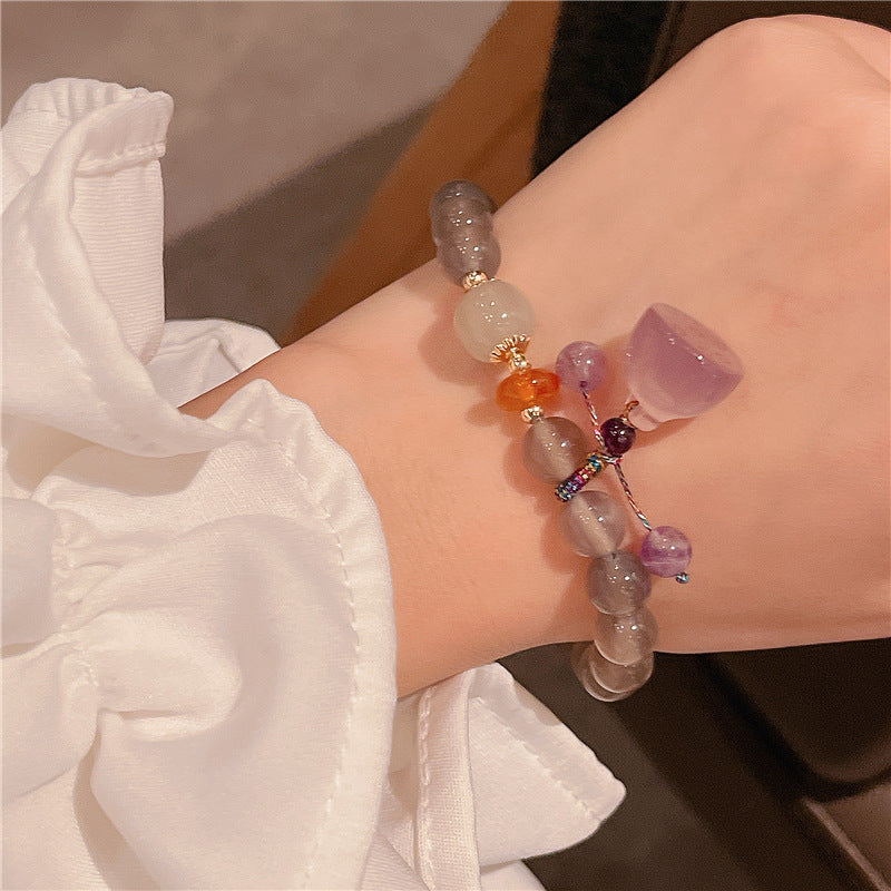 Smoky Grey Crystal Gemstone Bracelet Bracelets Claire & Clara 