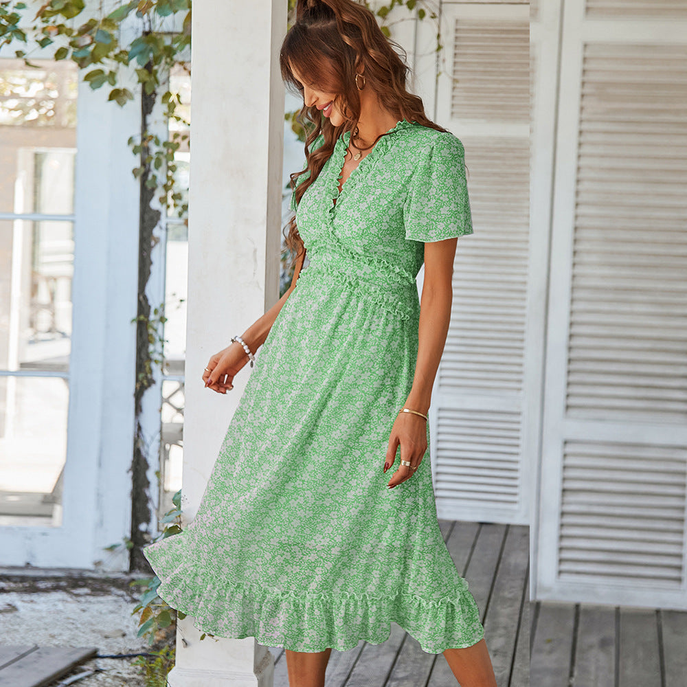 Sofia Floral Dream Bohemian Midi Dress Dresses Claire & Clara GREEN S 