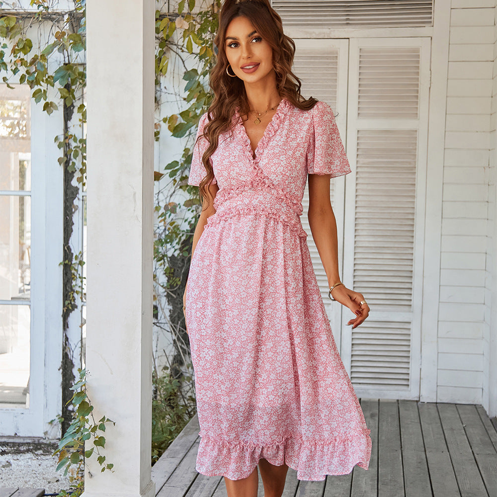 Sofia Floral Dream Bohemian Midi Dress Dresses Claire & Clara PINK S 