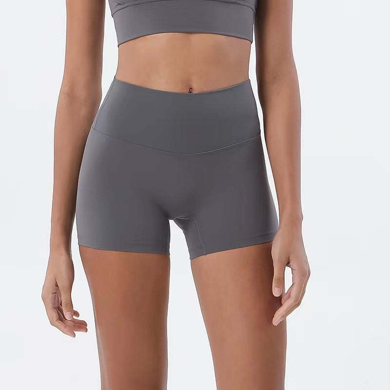 Sophia High Waist Elasticity Breathable Fitness Short Bottoms Claire & Clara Light Grey S 