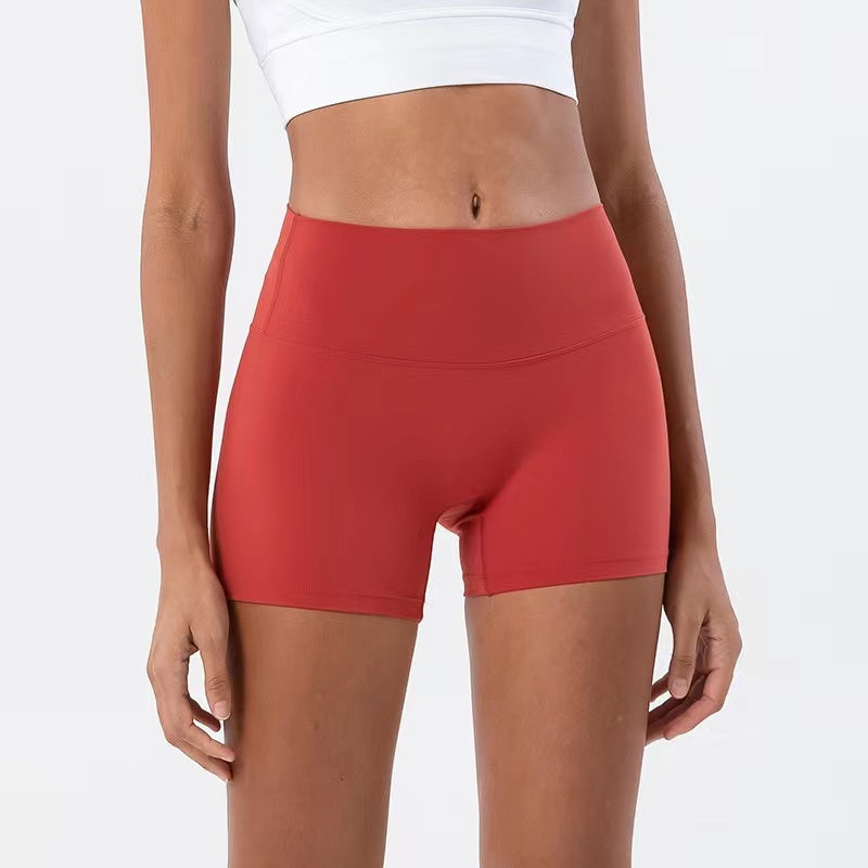 Sophia High Waist Elasticity Breathable Fitness Short Bottoms Claire & Clara Melon Red S 