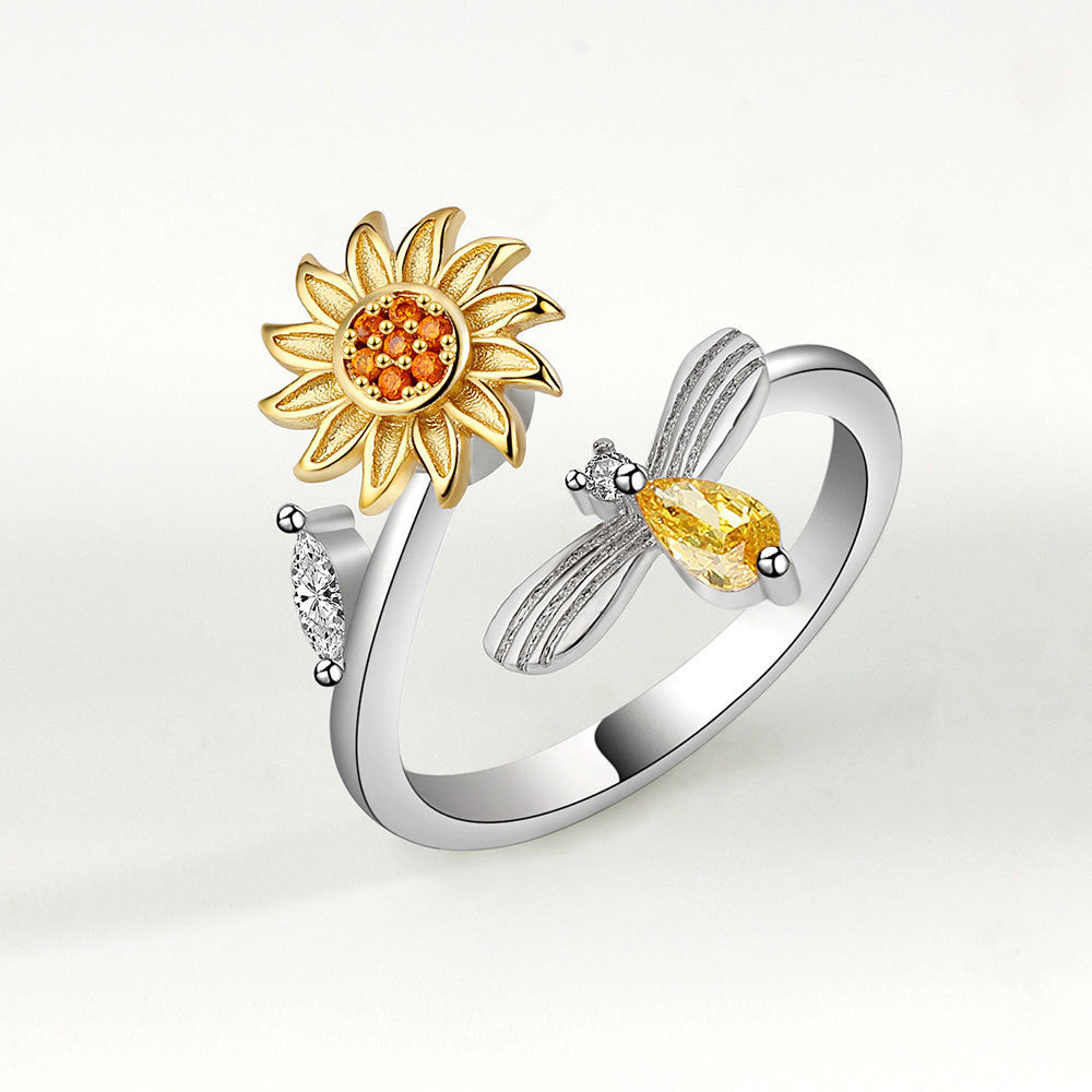 Spinner Sunflower Mood Ring Rings Claire & Clara 