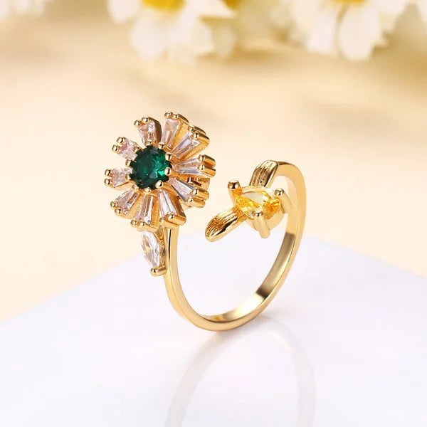 Spinner Sunflower Mood Ring Rings Claire & Clara 