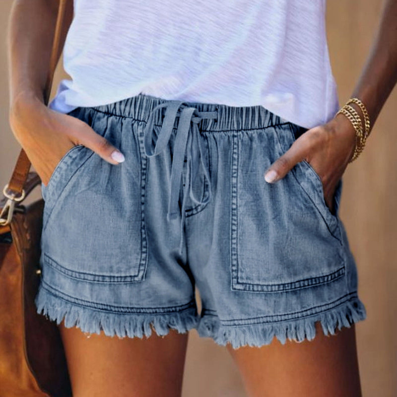 Stella Casual Elastic Waist Drawstring Shorts Shorts Claire & Clara 