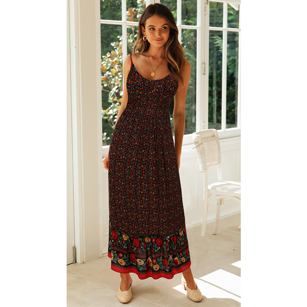 Summer V-Neck Halter Floral Dress Dresses Claire & Clara 