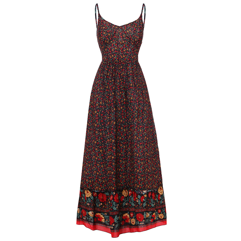 Summer V-Neck Halter Floral Dress Dresses Claire & Clara 