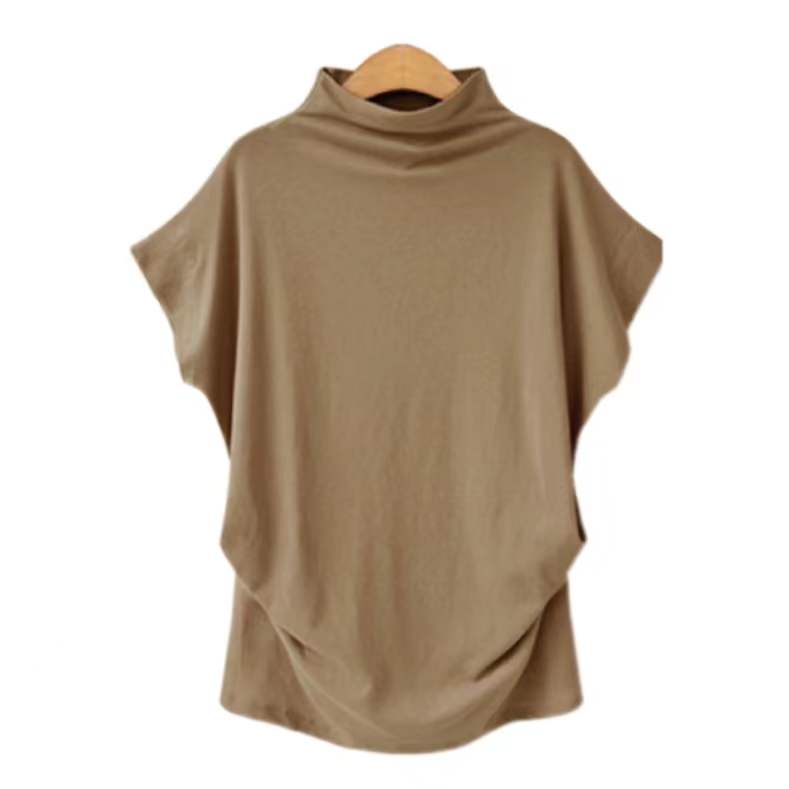 Susie Turtleneck Casual Tee Top Claire & Clara Khaki S 