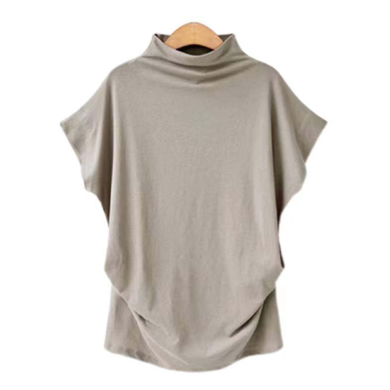 Susie Turtleneck Casual Tee Top Claire & Clara Light Grey S 