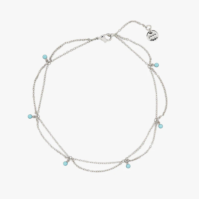 Turquoise Beads Multi-Layer Bondi Anklet Anklets Claire & Clara 