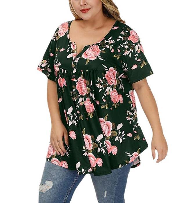 Vanessa Plus Size Floral Short Sleeve Top Top Claire & Clara 