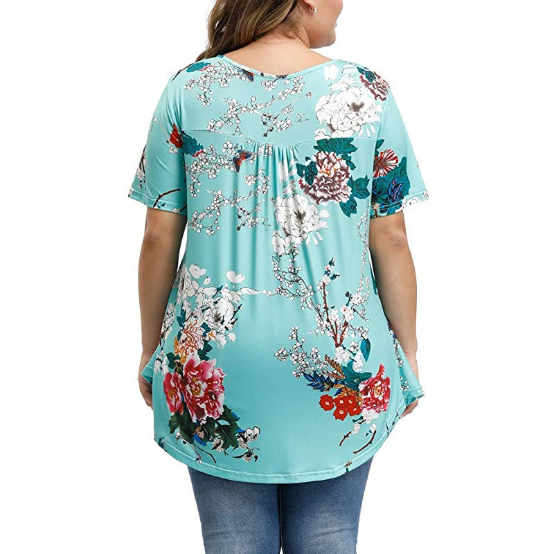 Vanessa Plus Size Floral Short Sleeve Top Top Claire & Clara 