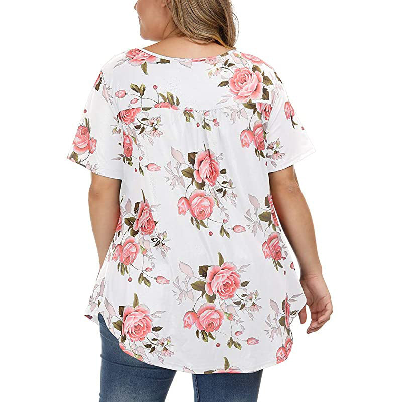 Vanessa Plus Size Floral Short Sleeve Top Top Claire & Clara 