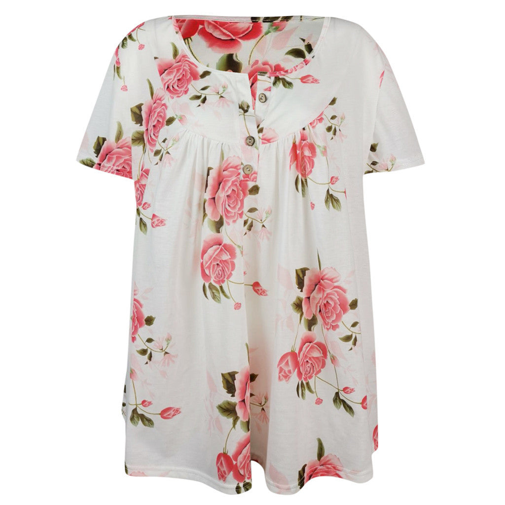 Vanessa Plus Size Floral Short Sleeve Top Top Claire & Clara 