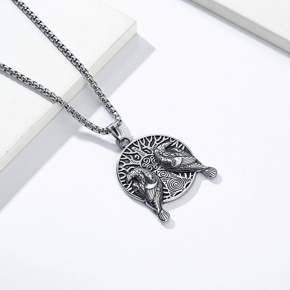 Viking Crow Titanium Steel Necklace Necklace Claire & Clara 