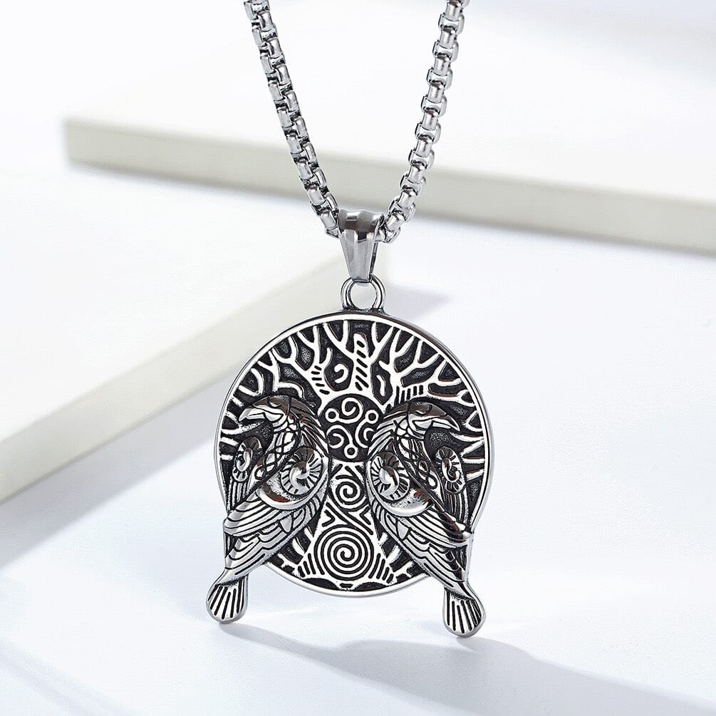 Viking Crow Titanium Steel Necklace Necklace Claire & Clara Steel 