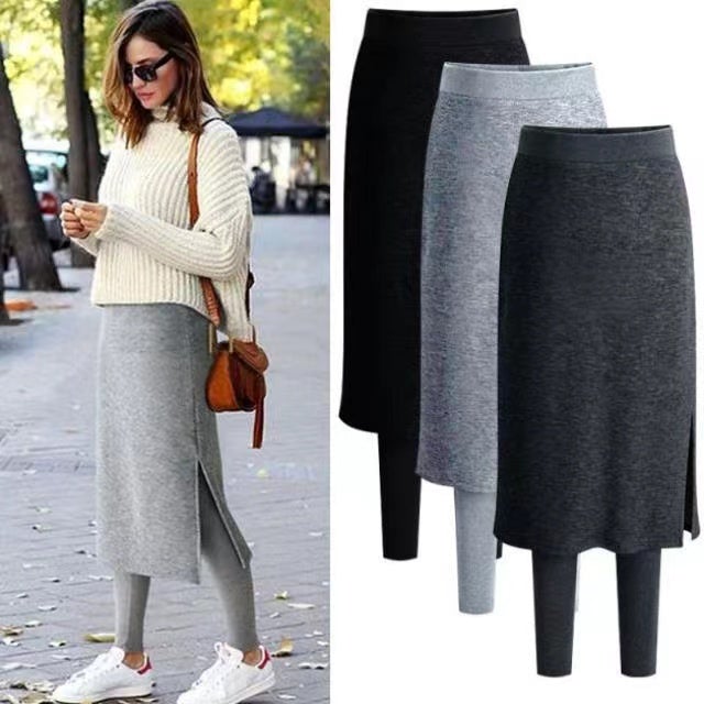 Winter Thermal Fleece Thicken Long Skirt Leggings Bottoms > Leggings > Winter Leggings > Fleece Leggings > Fleece- lined Leggings > Leggings for Women > Best Leggings for Women > Thick Leggings > Thermal Leggings > Skirt Leggings > Winter Skirt Claire & Clara 