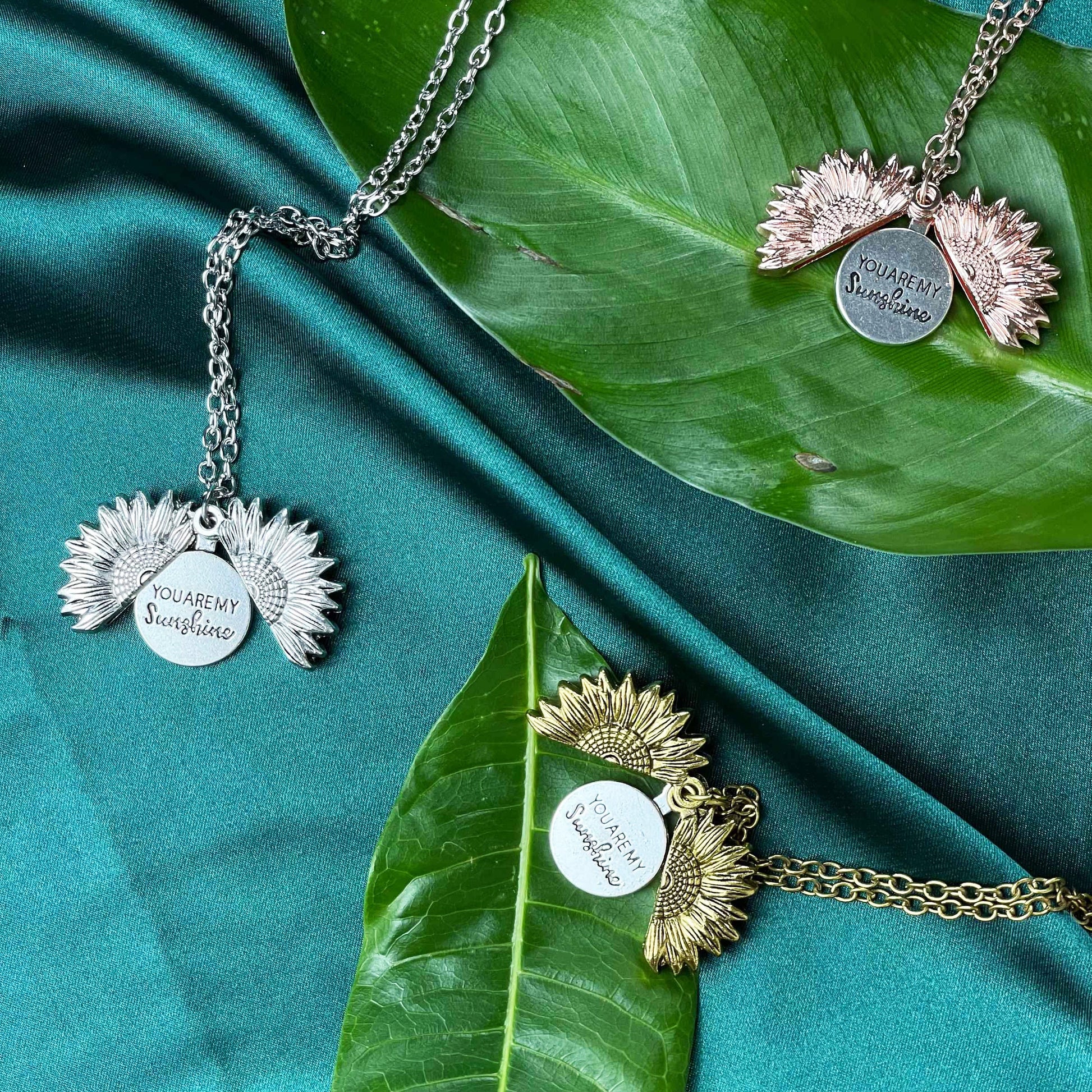 YOU ARE MY Sunshine Sunflower Necklace Necklace Claire & Clara 