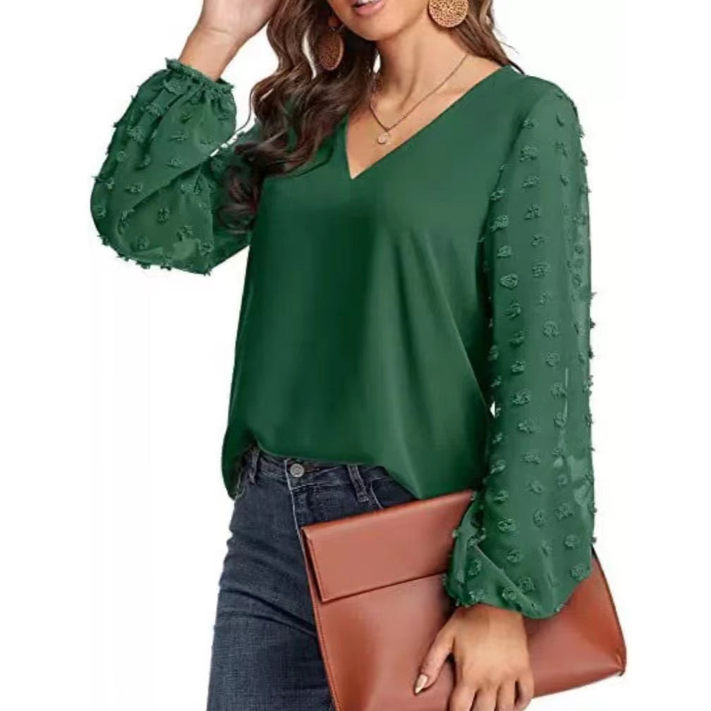 Zoey Chiffon Flower Long Sleeve Top Top Claire & Clara 